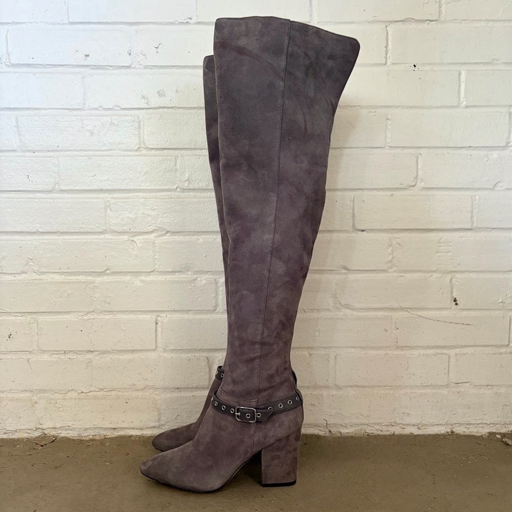 Nine West Women's Sandor Knee High Boots in Dark Grey Suede, SZ 6.5 - Picture 2 of 13